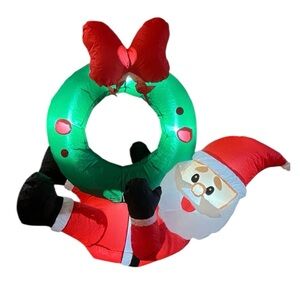 Christmas Santa Hanging Wreath Inflatable
